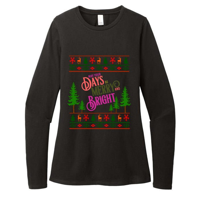 May Your Days Be Merry And Bright Happy Merry Christmas Womens CVC Long Sleeve Shirt