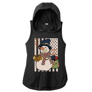 May Your Days Be Merry And Bright Happy Snowman Christmas Hoodie Ladies PosiCharge Tri-Blend Wicking Draft Hoodie Tank