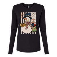 May Your Days Be Merry And Bright Happy Snowman Christmas Hoodie Womens Cotton Relaxed Long Sleeve T-Shirt