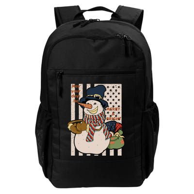 May Your Days Be Merry And Bright Happy Snowman Christmas Hoodie Backpack