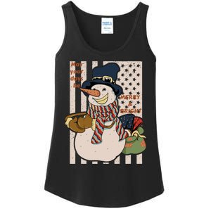 May Your Days Be Merry And Bright Happy Snowman Christmas Hoodie Ladies Essential Tank