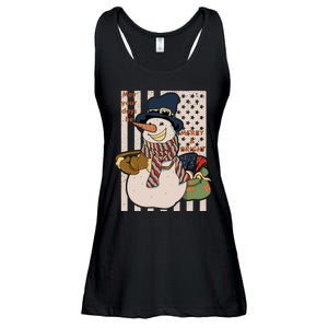 May Your Days Be Merry And Bright Happy Snowman Christmas Hoodie Ladies Essential Flowy Tank