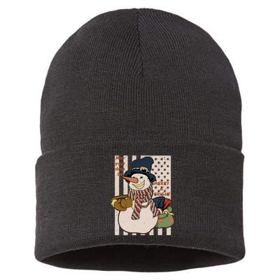 May Your Days Be Merry And Bright Happy Snowman Christmas Hoodie Sustainable Knit Beanie