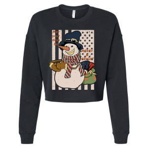 May Your Days Be Merry And Bright Happy Snowman Christmas Hoodie Cropped Pullover Crew