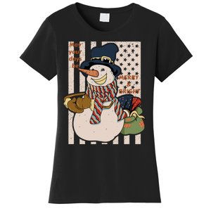 May Your Days Be Merry And Bright Happy Snowman Christmas Hoodie Women's T-Shirt