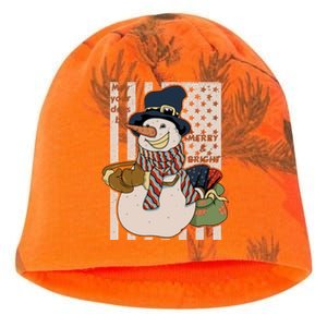 May Your Days Be Merry And Bright Happy Snowman Christmas Hoodie Kati - Camo Knit Beanie