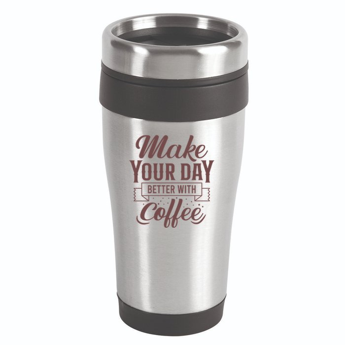 Make Your Day Better With Coffee 16oz Travel Tumbler