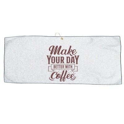 Make Your Day Better With Coffee Large Microfiber Waffle Golf Towel