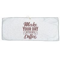 Make Your Day Better With Coffee Large Microfiber Waffle Golf Towel