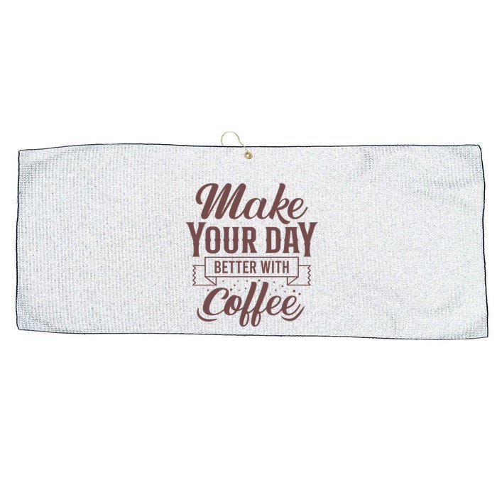 Make Your Day Better With Coffee Large Microfiber Waffle Golf Towel