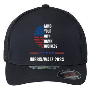 Mind Your Damn Business Harris Walsh Election Support 2024 Flexfit Unipanel Trucker Cap