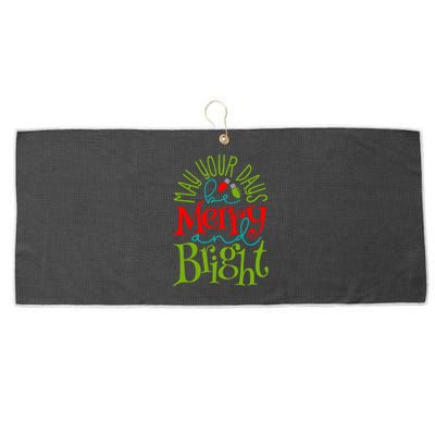 May Your Days Be Merry And Bright Large Microfiber Waffle Golf Towel
