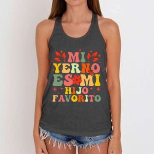 Mi Yerno Es Mi Hijo Favorito My Son In Law Is My Favorite Gift Women's Knotted Racerback Tank