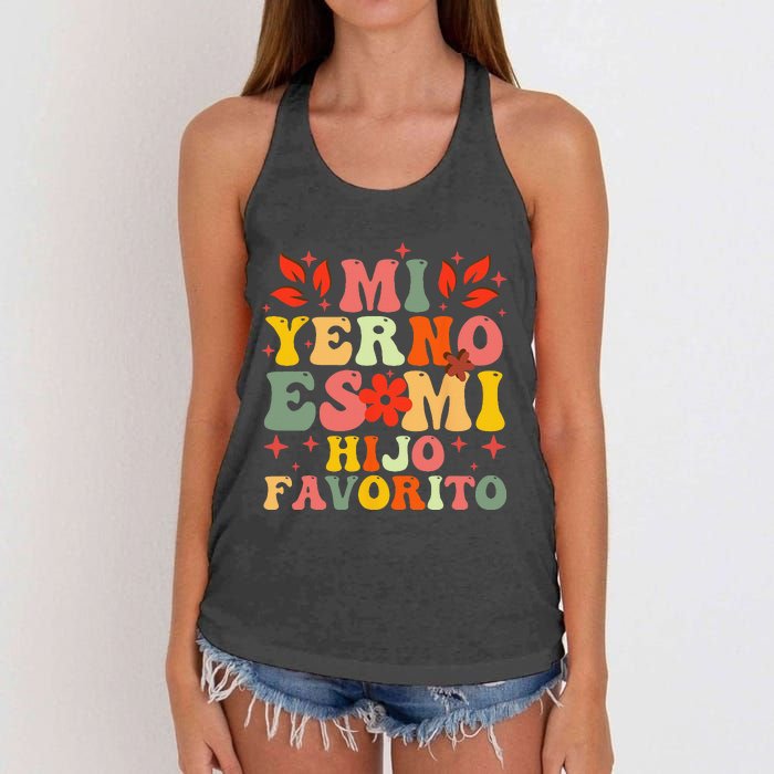 Mi Yerno Es Mi Hijo Favorito My Son In Law Is My Favorite Women's Knotted Racerback Tank