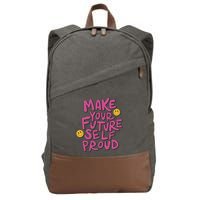 Make Your Future Self Proud Smiley Cotton Canvas Backpack