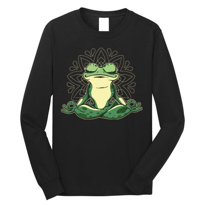 Meditating Yoga Frog Long Sleeve Shirt