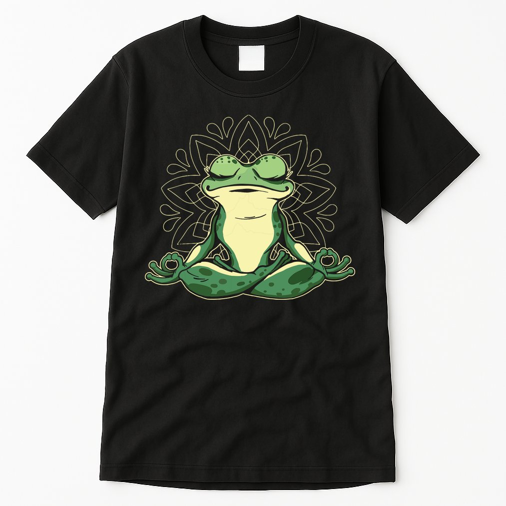 Meditating Yoga Frog Tall T-Shirt