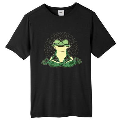 Meditating Yoga Frog Tall Fusion ChromaSoft Performance T-Shirt