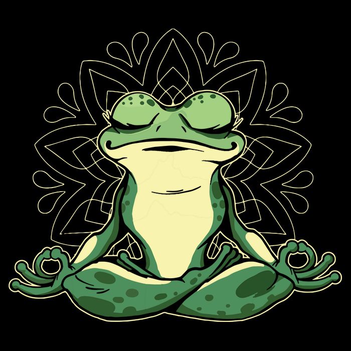 Meditating Yoga Frog Drawstring Bag
