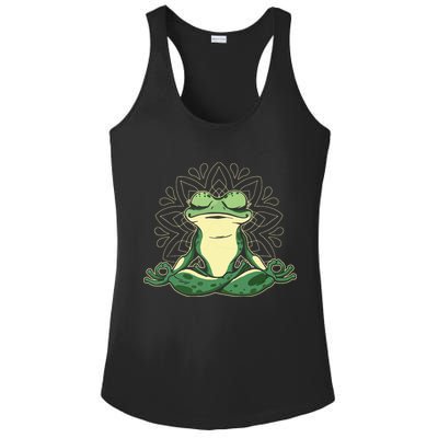Meditating Yoga Frog Ladies PosiCharge Competitor Racerback Tank