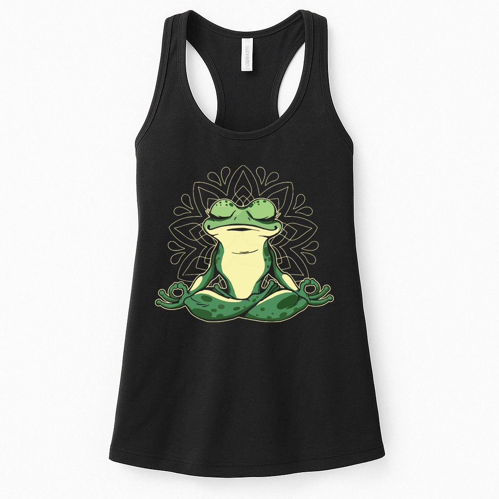Meditating Yoga Frog Womens Tank Top