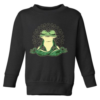 Meditating Yoga Frog Toddler Sweatshirt