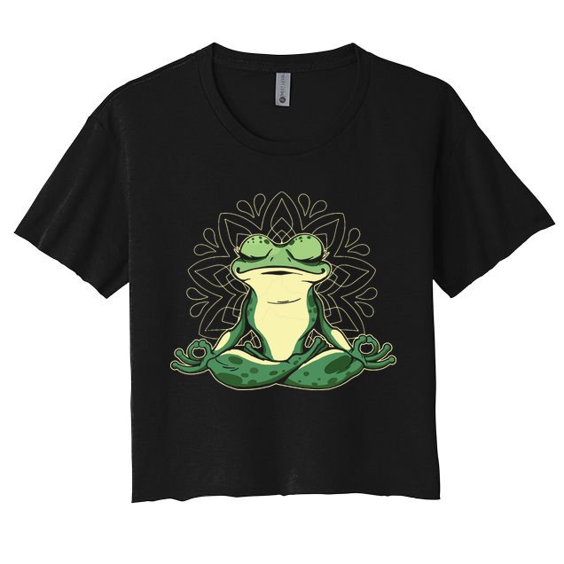 Meditating Yoga Frog Crop Top