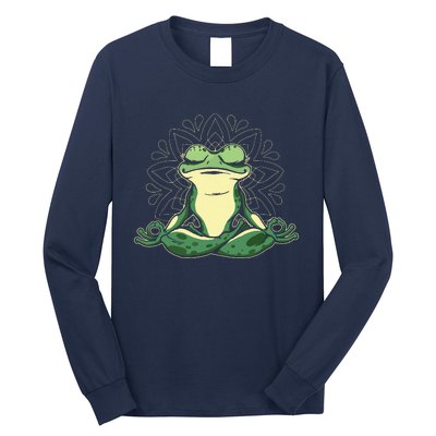 Meditating Yoga Frog Long Sleeve Shirt