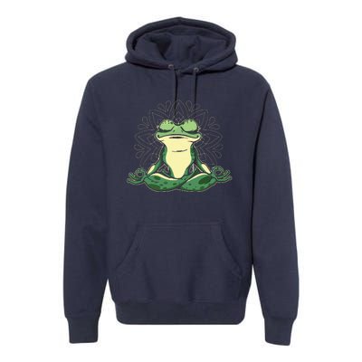 Meditating Yoga Frog Premium Hoodie