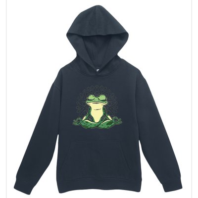 Meditating Yoga Frog Urban Pullover Hoodie