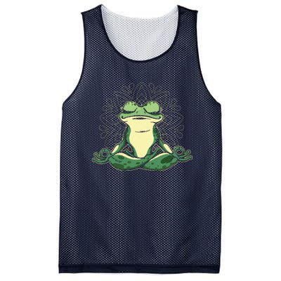 Meditating Yoga Frog Mesh Reversible Basketball Jersey Tank