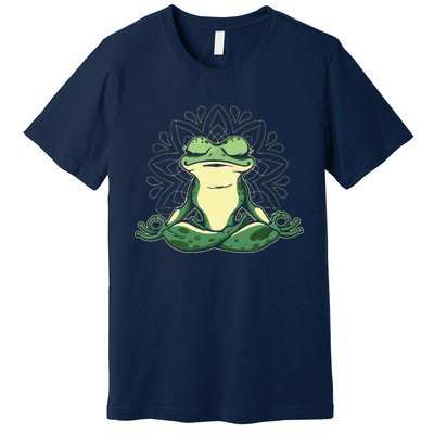 Meditating Yoga Frog Premium T-Shirt