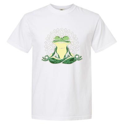 Meditating Yoga Frog Garment-Dyed Heavyweight T-Shirt