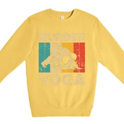 Murder Yoga Funny Vintage BJJ Brazilian Jiu Jitsu Premium Crewneck Sweatshirt