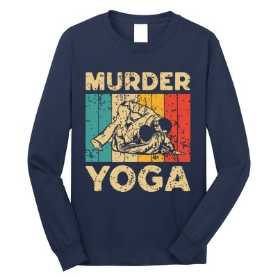 Murder Yoga Funny Vintage BJJ Brazilian Jiu Jitsu Long Sleeve Shirt