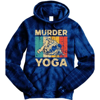 Murder Yoga Funny Vintage BJJ Brazilian Jiu Jitsu Tie Dye Hoodie