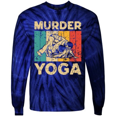 Murder Yoga Funny Vintage BJJ Brazilian Jiu Jitsu Tie-Dye Long Sleeve Shirt