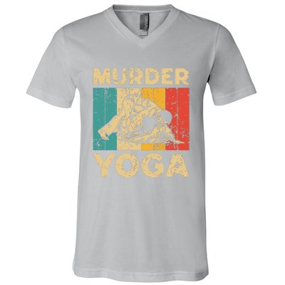 Murder Yoga Funny Vintage BJJ Brazilian Jiu Jitsu V-Neck T-Shirt