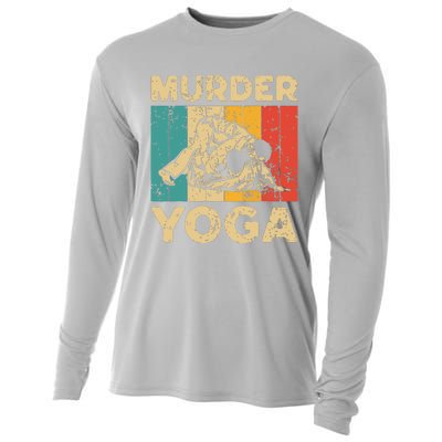 Murder Yoga Funny Vintage BJJ Brazilian Jiu Jitsu Cooling Performance Long Sleeve Crew