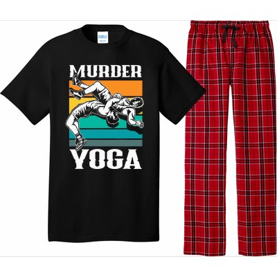 Murder Yoga Funny Retro Vintage Wrestler Wrestling Pajama Set