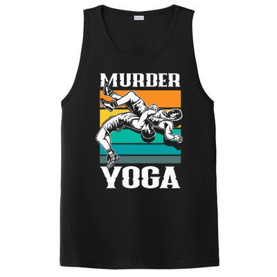 Murder Yoga Funny Retro Vintage Wrestler Wrestling PosiCharge Competitor Tank