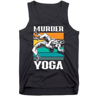 Murder Yoga Funny Retro Vintage Wrestler Wrestling Tank Top