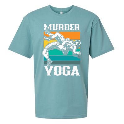 Murder Yoga Funny Retro Vintage Wrestler Wrestling Sueded Cloud Jersey T-Shirt