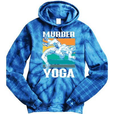 Murder Yoga Funny Retro Vintage Wrestler Wrestling Cool Gift Tie Dye Hoodie