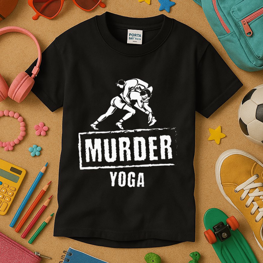 Murder Yoga Fighter Wrestling Gear Wrestling Rules Kids T-Shirt