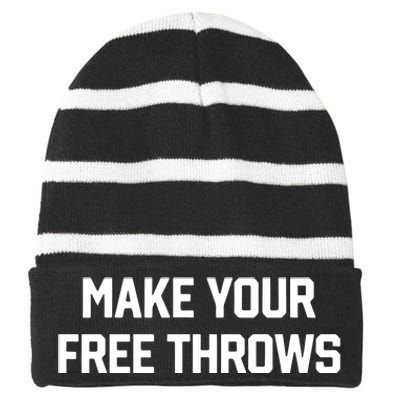 Make Your Free Throws Striped Beanie with Solid Band