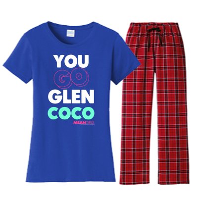 Mean You Go Glen Coco Bold Neon Text Funny Gift Women's Flannel Pajama Set