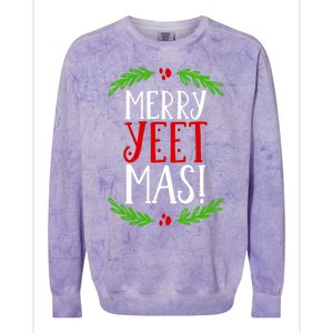 Merry Yeetmas Humorous Yeet Meme Pun Festive Joy Cheer Funny Gift Colorblast Crewneck Sweatshirt