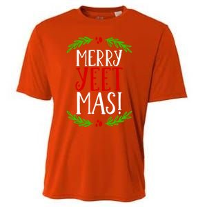 Merry Yeetmas Humorous Yeet Meme Pun Festive Joy Cheer Funny Gift Cooling Performance Crew T-Shirt