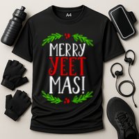Merry Yeetmas Humorous Yeet Meme Pun Festive Joy Cheer Funny Gift Cooling Performance Crew T-Shirt